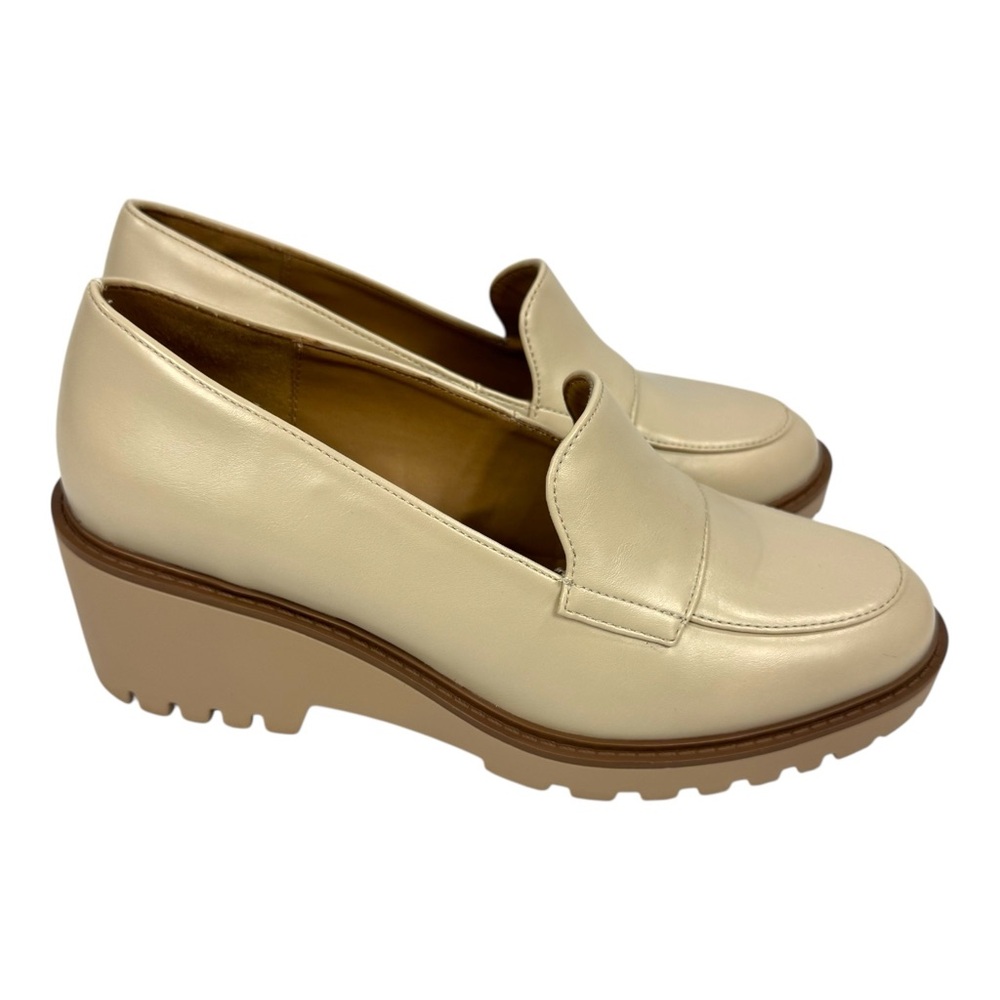SODA Womens Platform Loafers Cream Bone